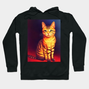 cat halloween in galaxy orange Hoodie